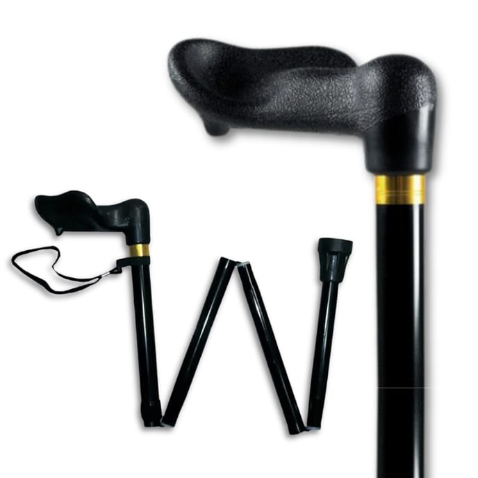 ergonomic folding walking stick right hand