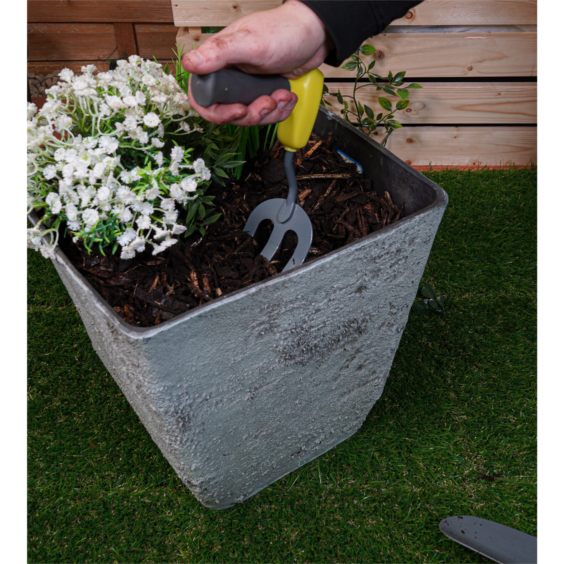 ergonomic handled gardening set fork