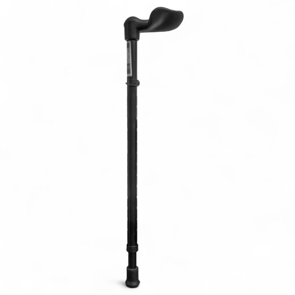 Ergonomic Handled Walking Stick Matt black right …