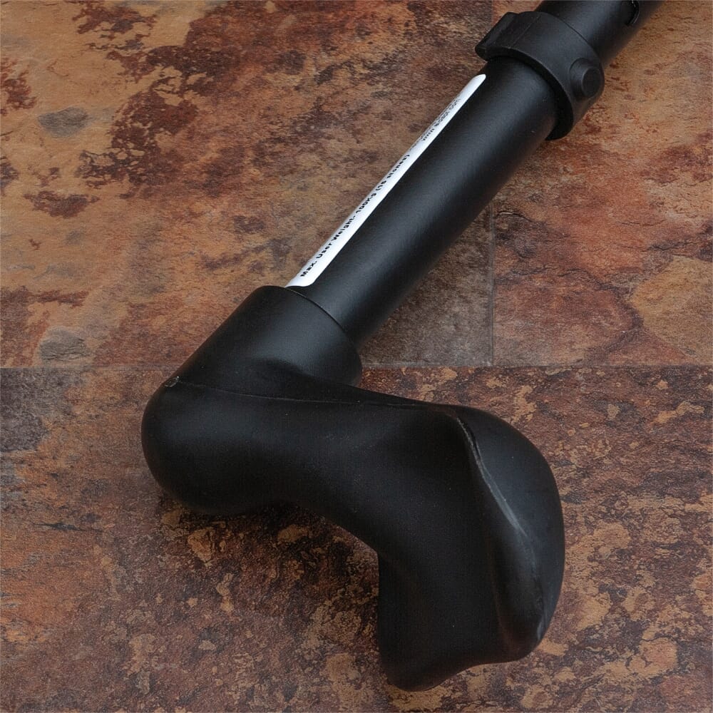ergonomic handled walking stick matt black