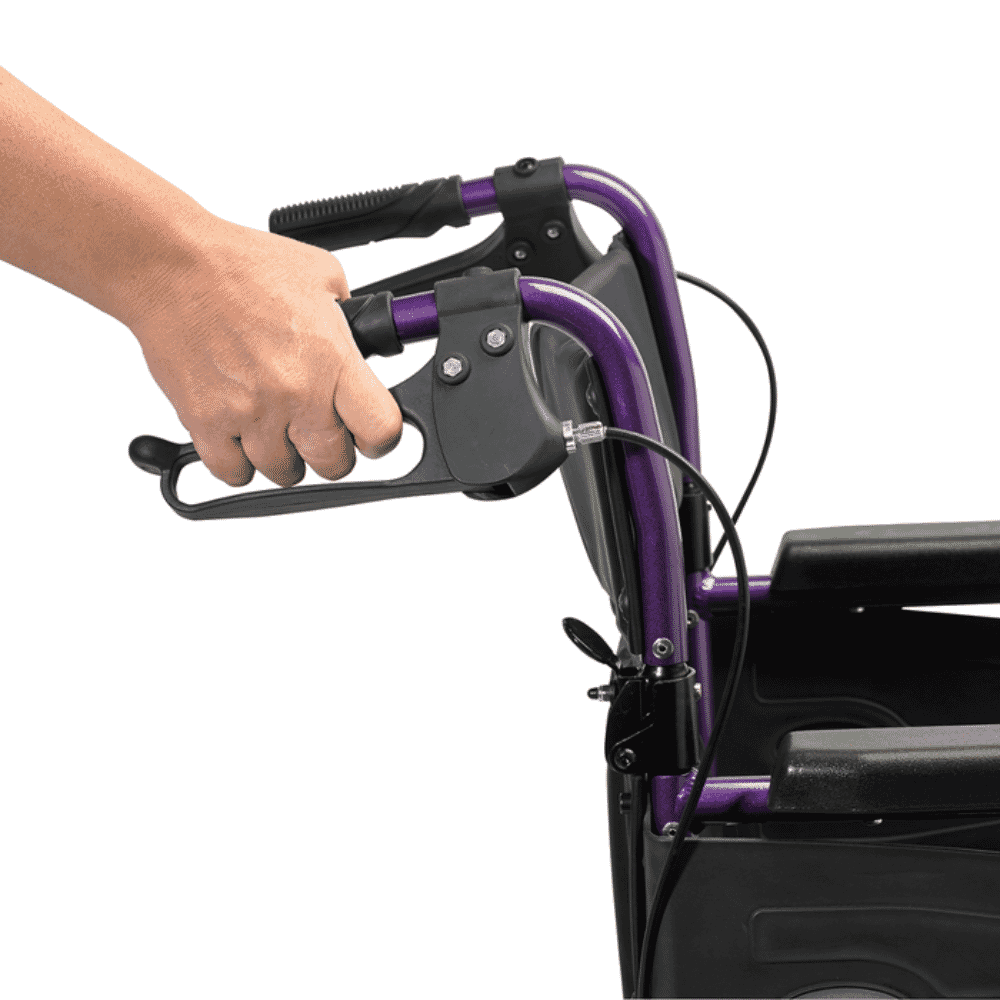 escape attend lite wheelchair purple brake