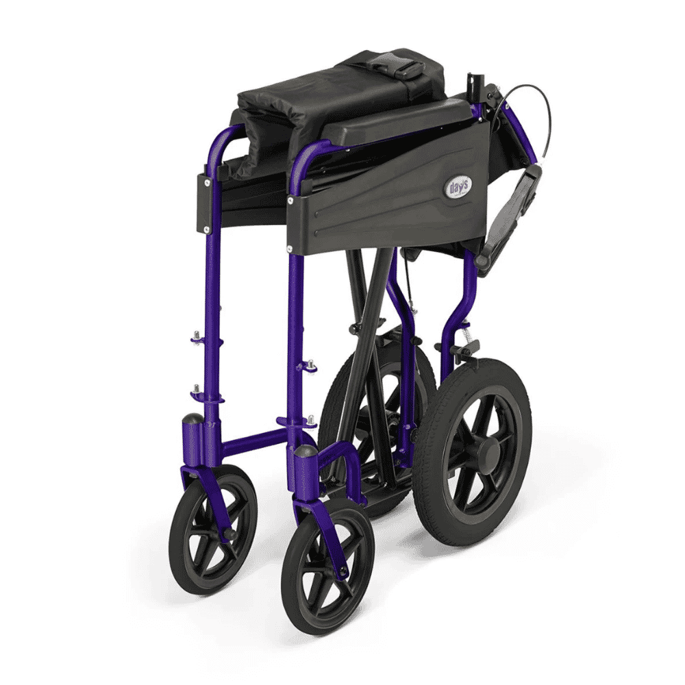 escape attend lite wheelchair purple folded