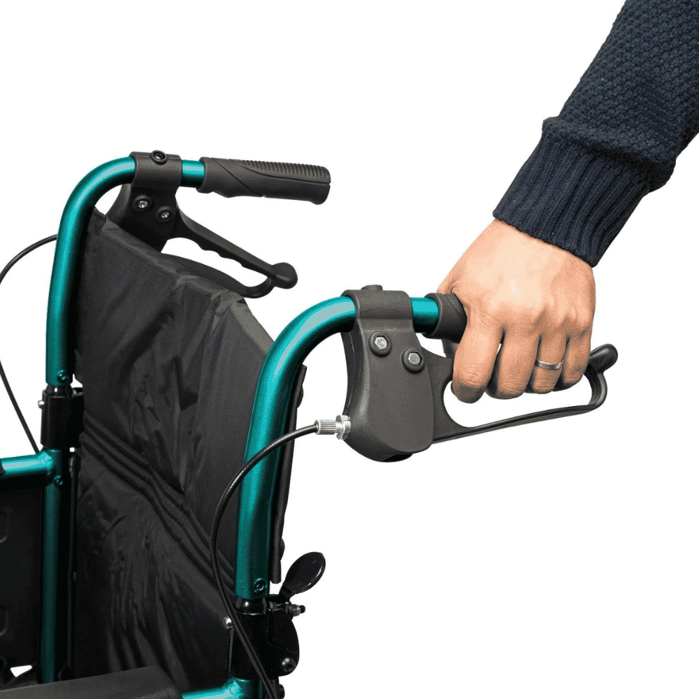 escape attend lite wheelchair racing green brake