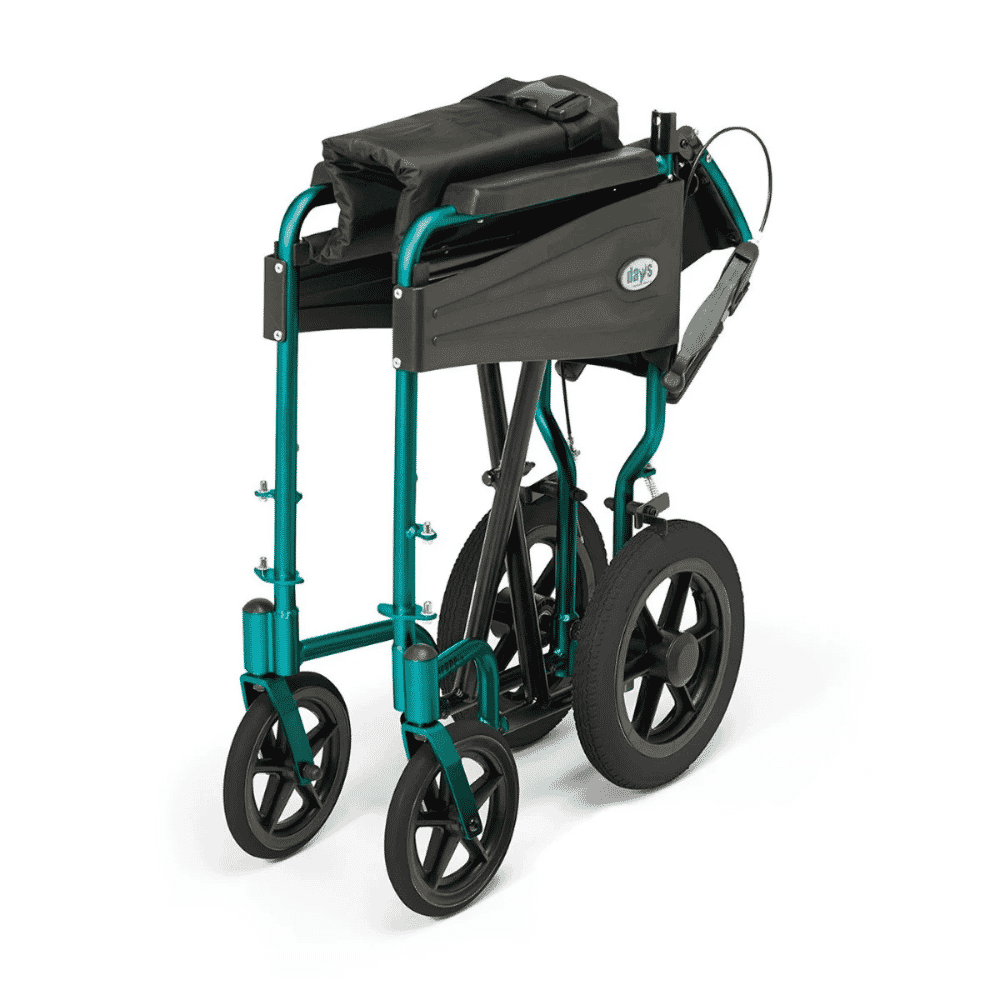 escape attend lite wheelchair racing green folded