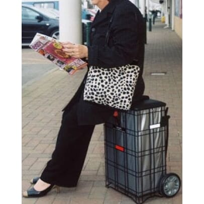escort shopping trolley as seat
