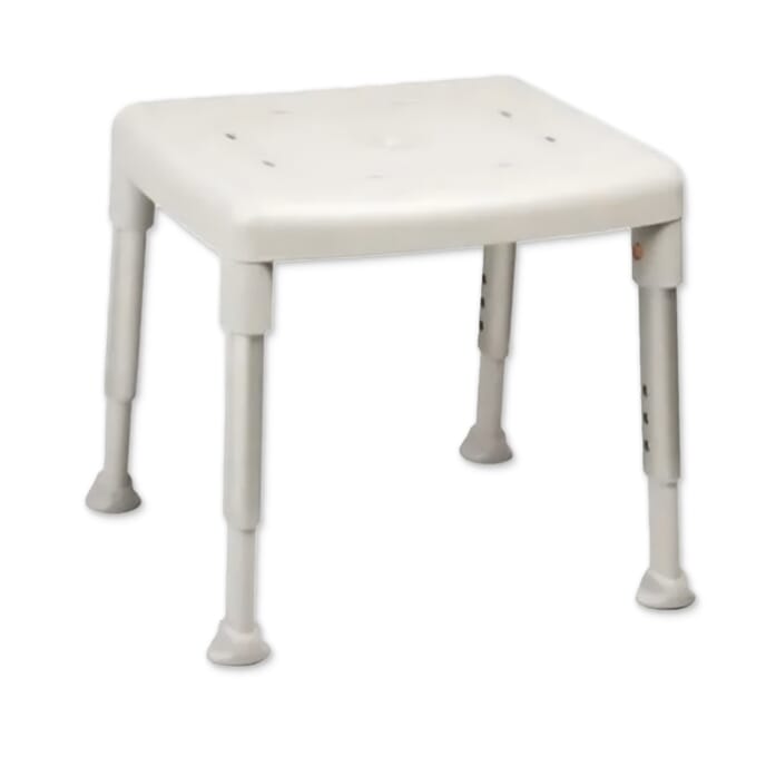 etac adjust shower stool white low