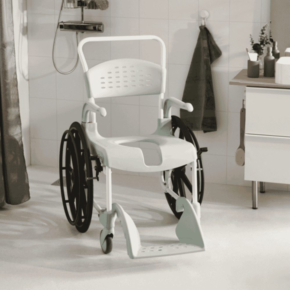 etac clean self propelled shower commode chair green lifestyle