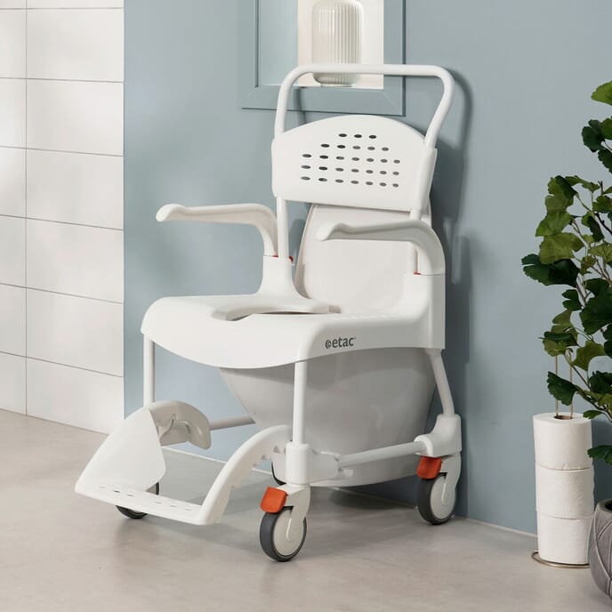 etac clean wheeled shower commode chair fixed height 49cm