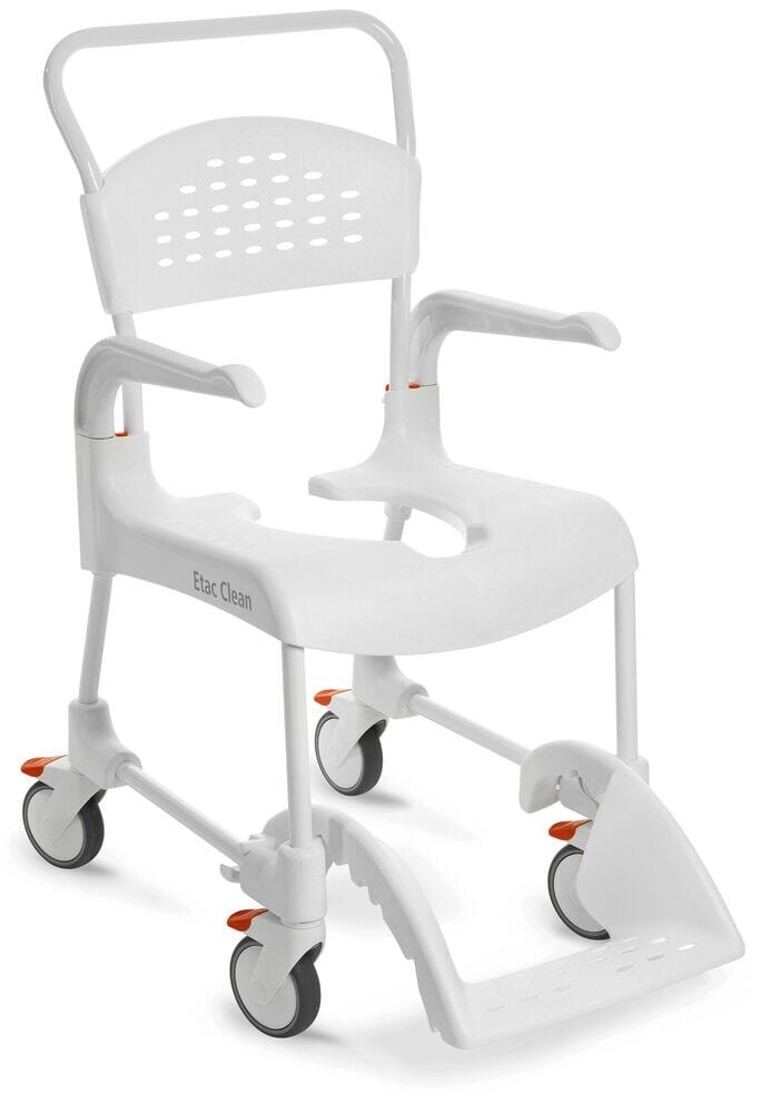 View Etac Clean Wheeled Shower Commode Chair Fixed Height 55cm information