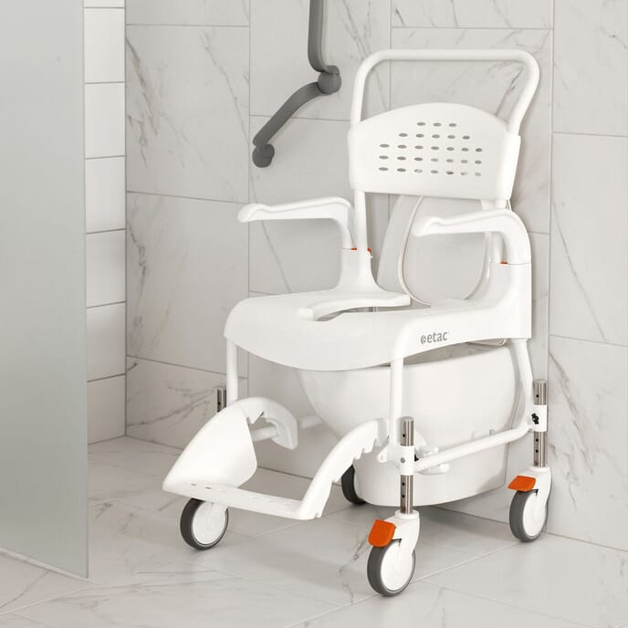 etac clean wheeled shower commode chair height adjustable