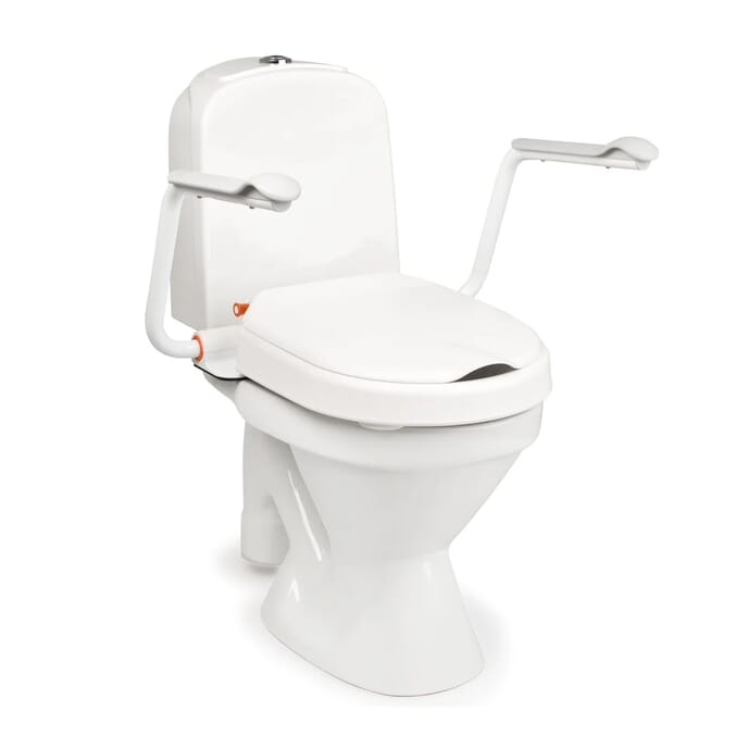 etac hi loo ii fixed raised toilet seat with armrests 60mm