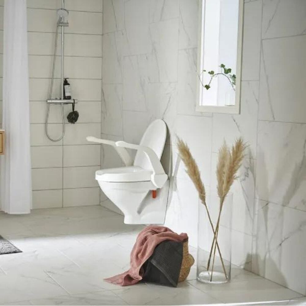 etac my loo raised toilet with arms 6cm