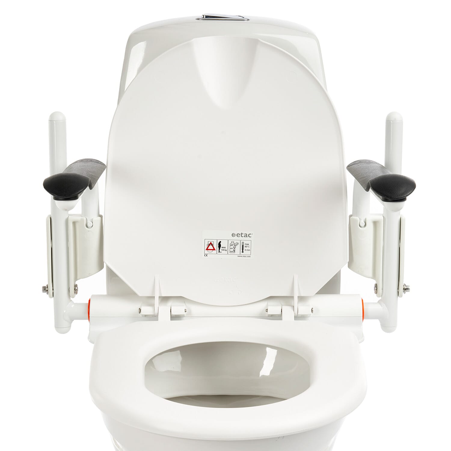 etac supporter toilet seat with armrests with narrow setting