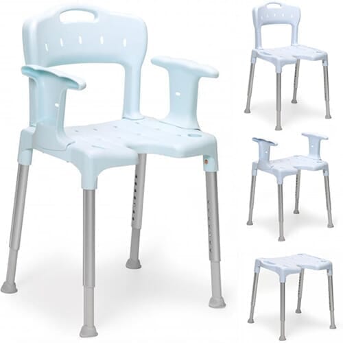 View Etac Swift Shower Chair with Cut Out Seat Blue Standard information