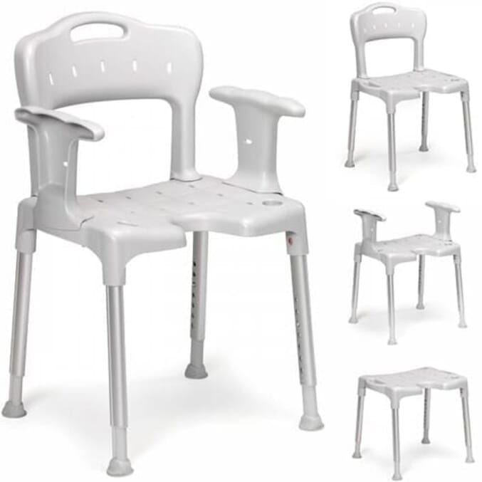 etac swift shower chair with cut out seat grey standard