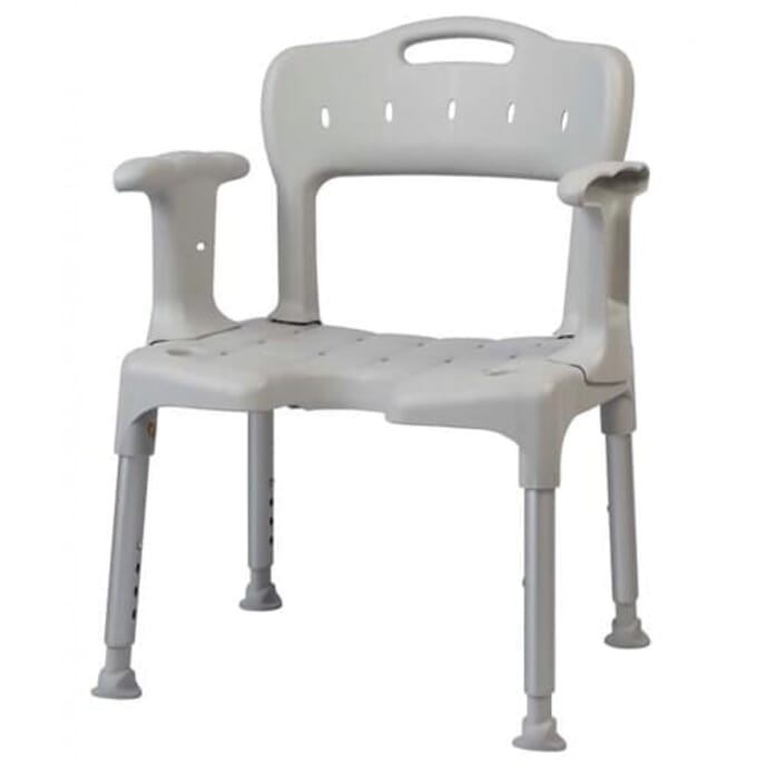 etac swift shower chair with cut out seat low