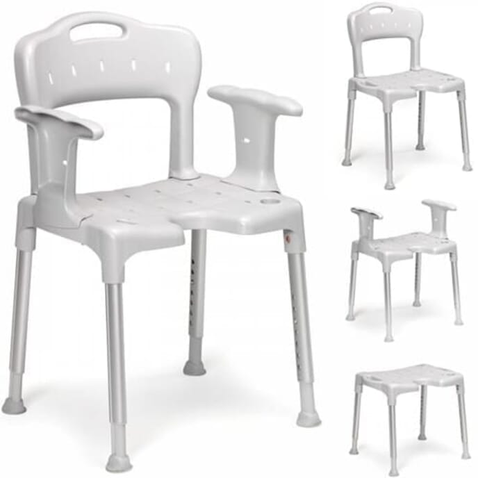 etac swift shower chair with cut out seat