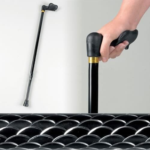 Etched Black Fischer Walking Stick