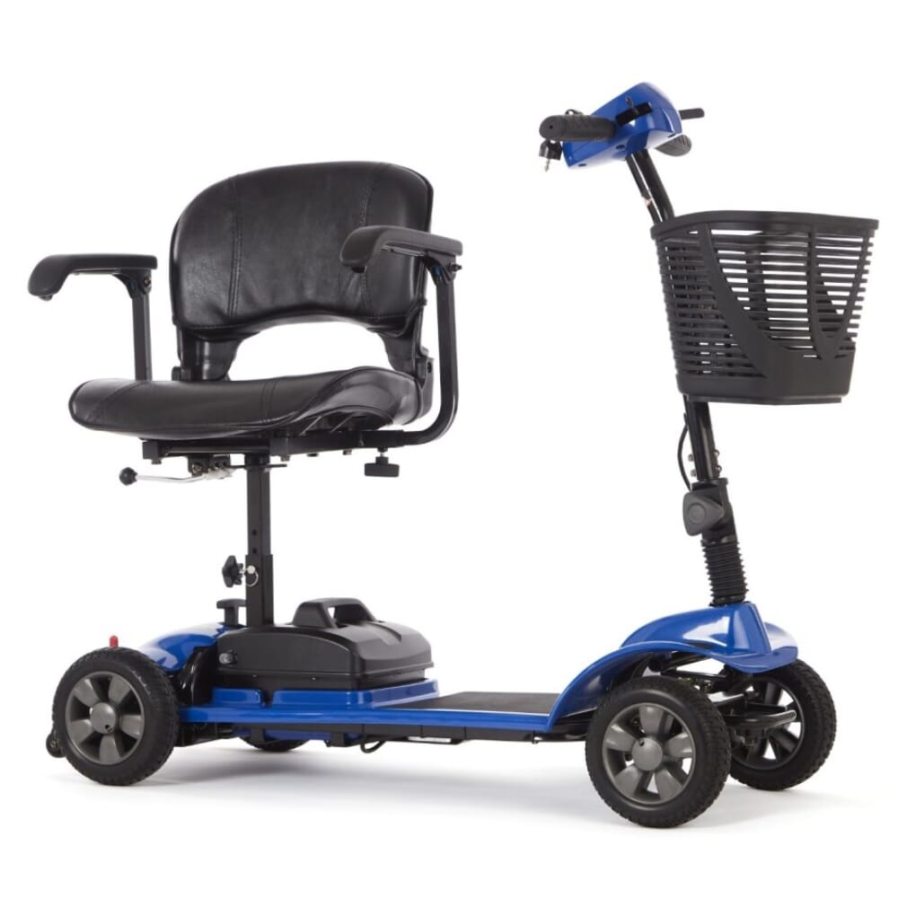 etravel portable mobility scooter blue swivel seat