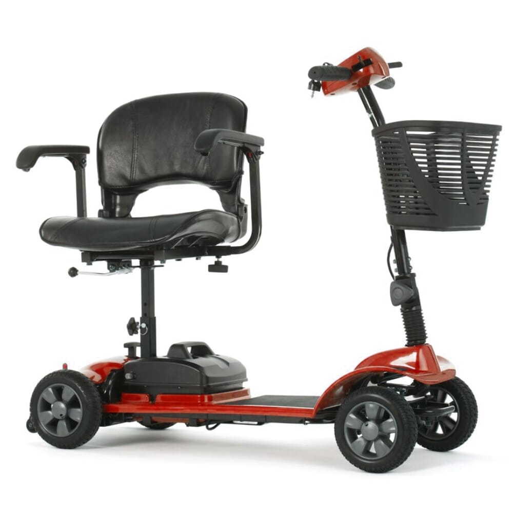etravel portable mobility scooter red swivel seat