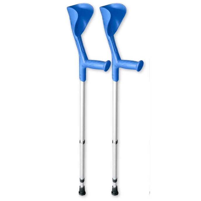 evolution elbow crutches pair blue