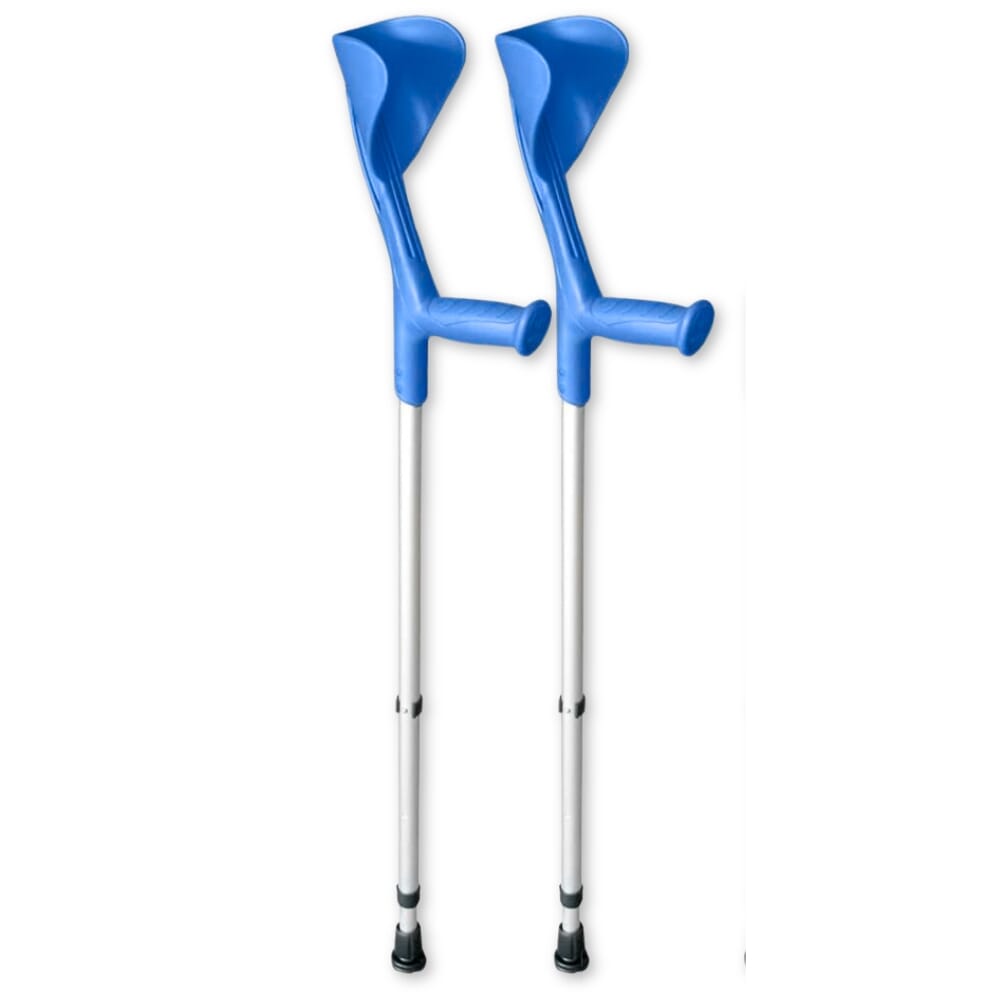 evolution elbow crutches pair blue