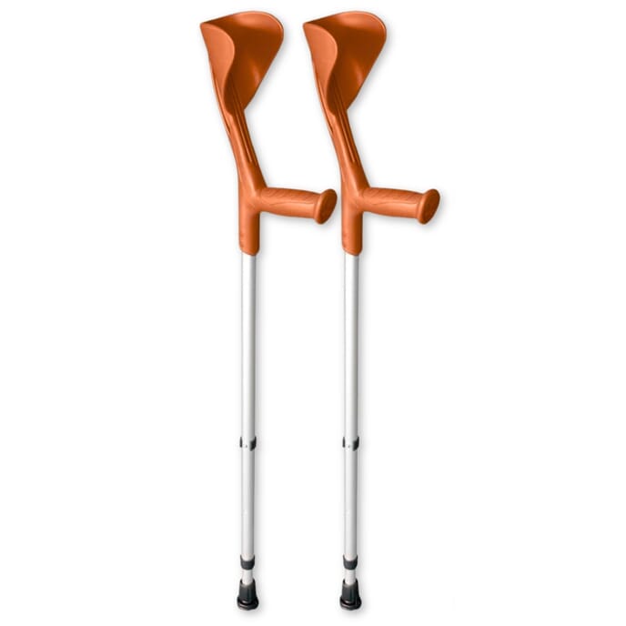 evolution elbow crutches pair orange