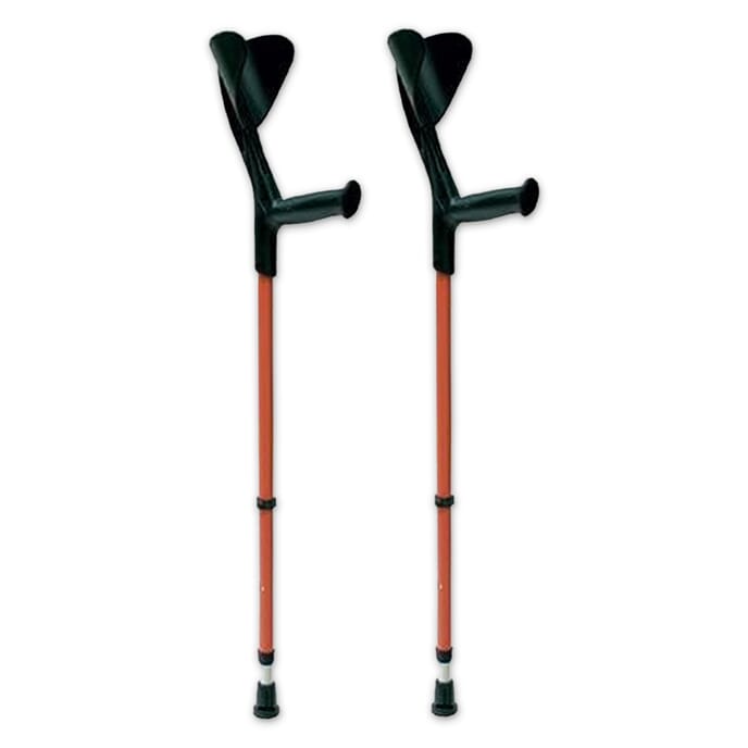 evolution fashion elbow crutches red