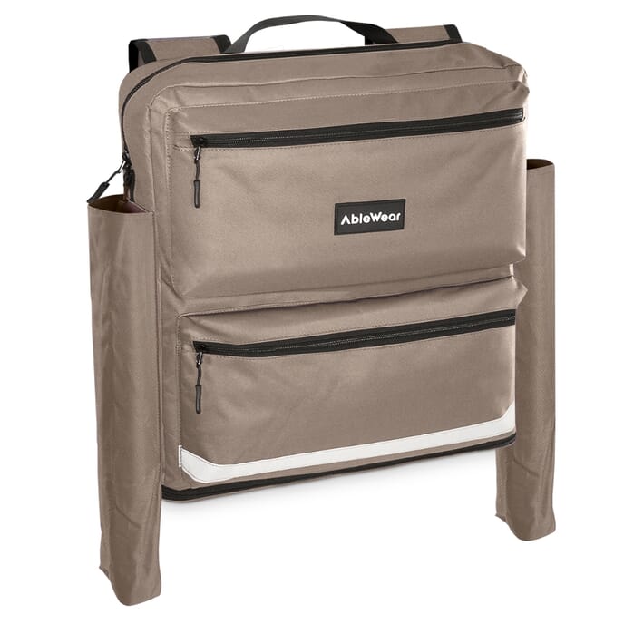 expandable mobility scooter bag with crutch pockets grey