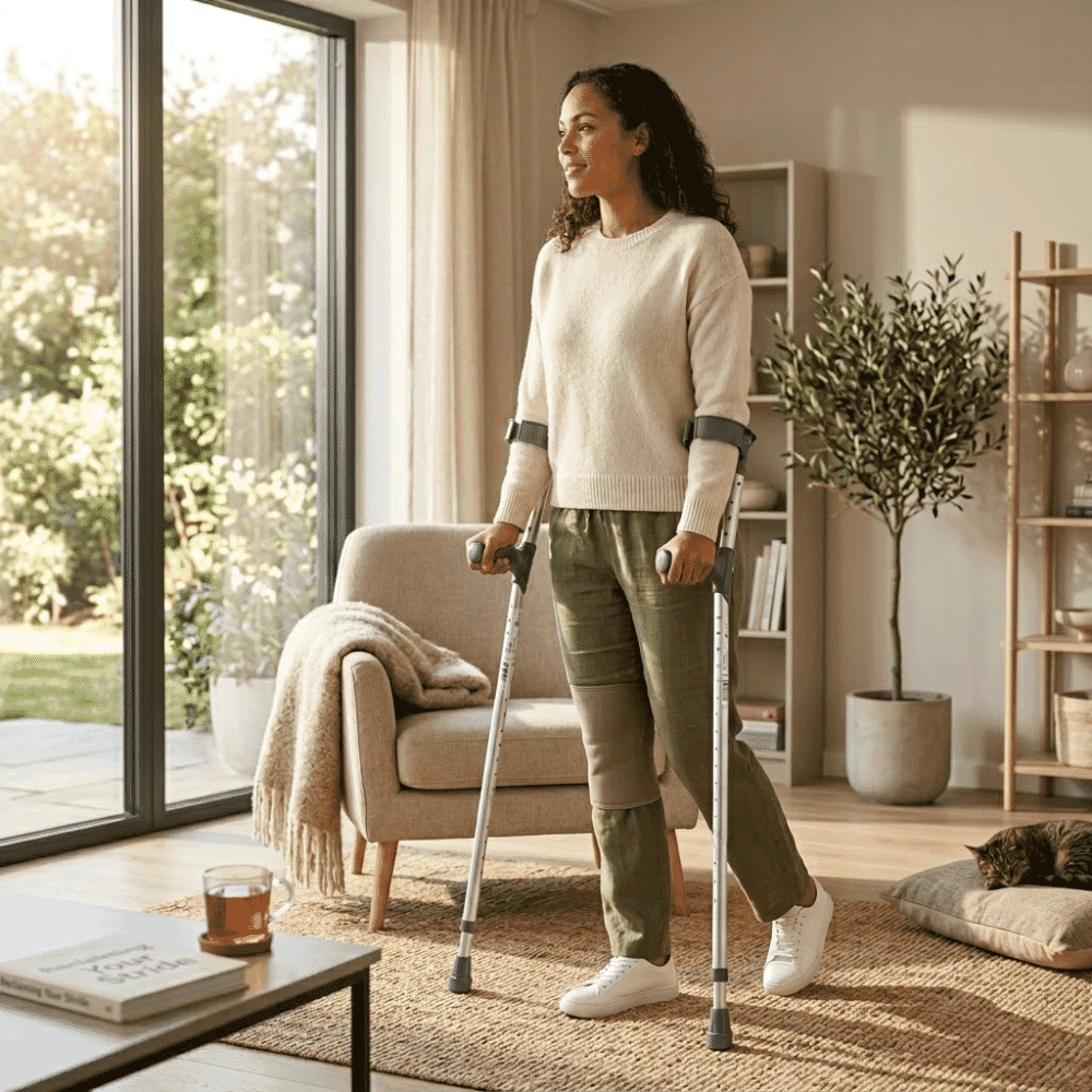 extra long combi crutches lifestyle