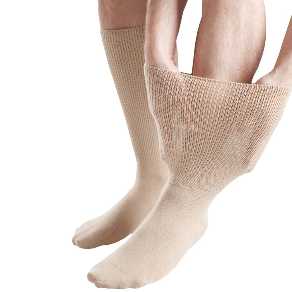 extra wide oedema socks beige man