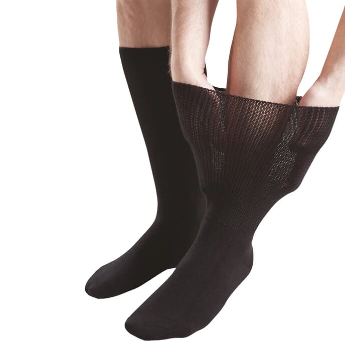 extra wide oedema socks black