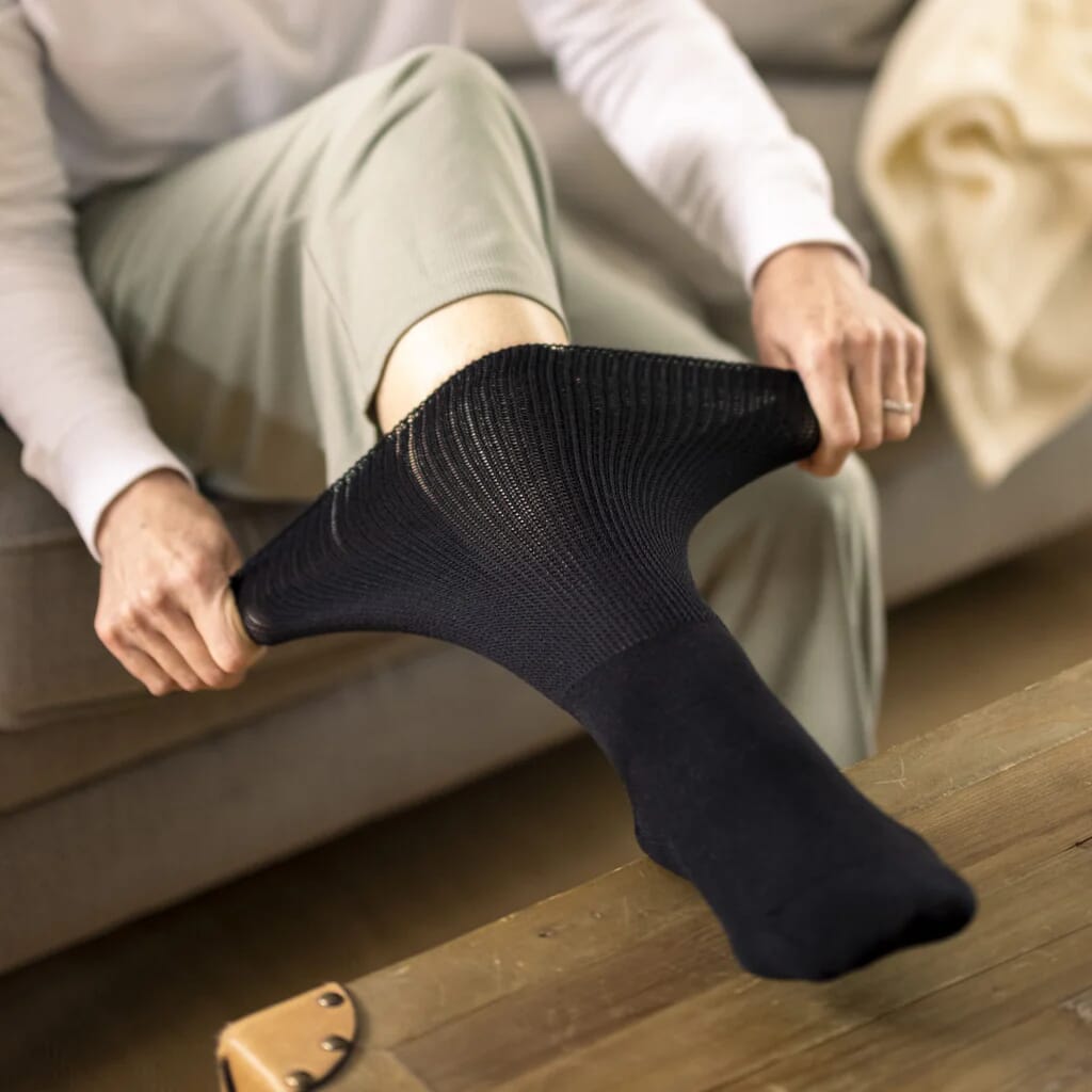 Extra Wide Oedema Socks Beige 4 8 Black 4 8 From Essential Aids 3426