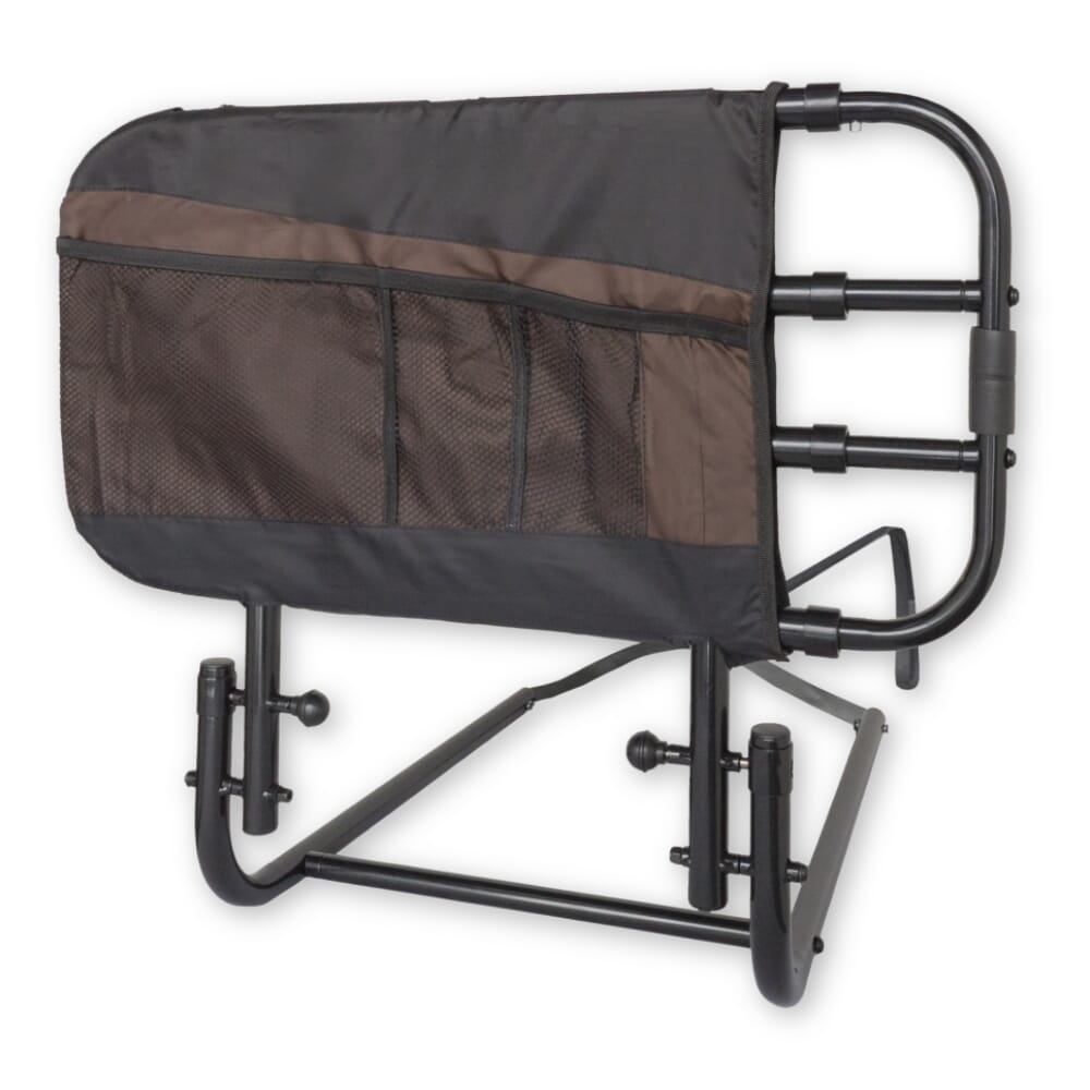 ez adjustable bed rail with pouch wb