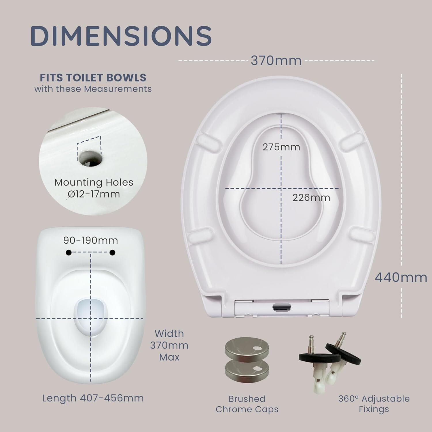 family toilet seat dimensions