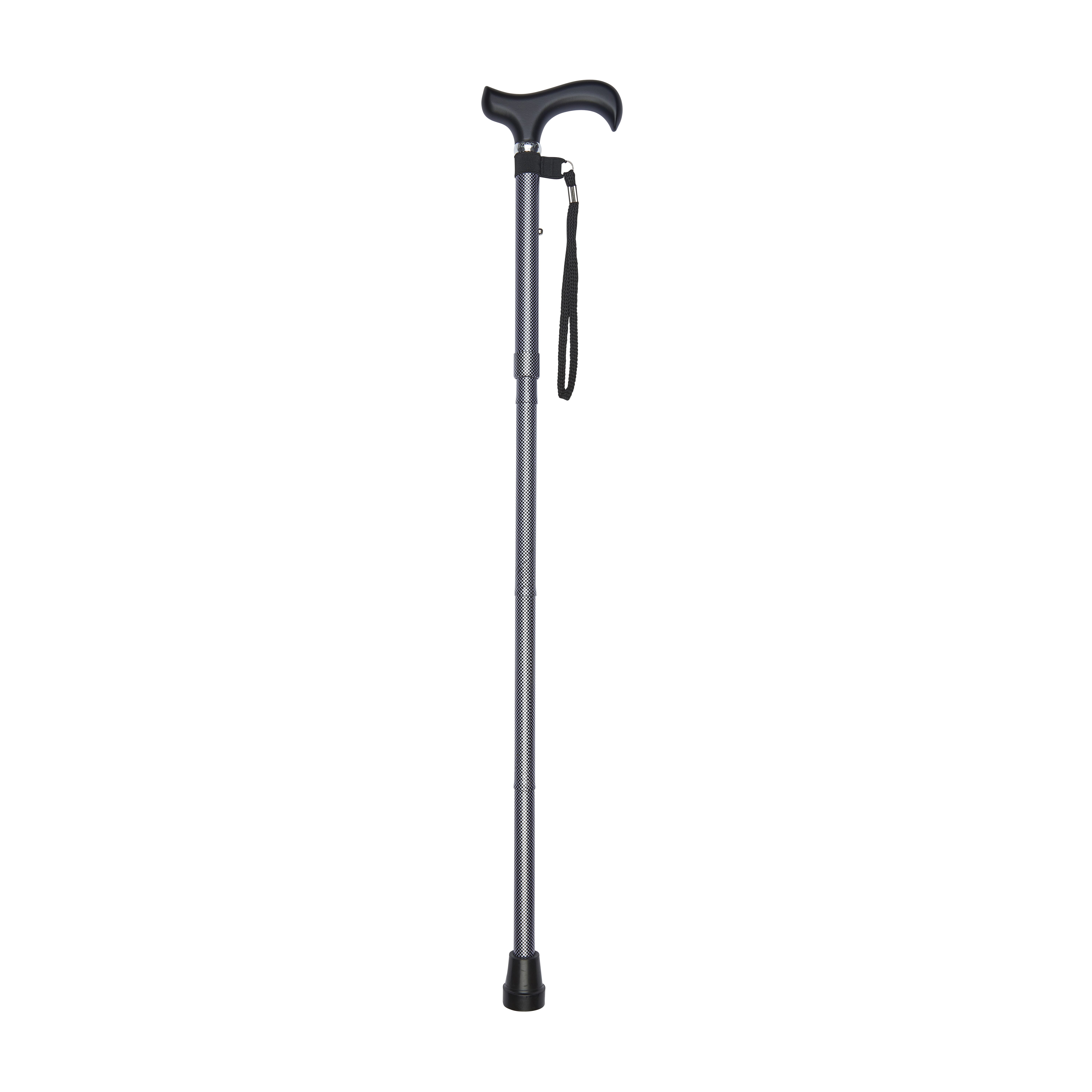 fashionable folding walking stick grey check pattern
