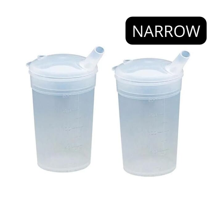 feeding beakers and lids twin pack narrow spout