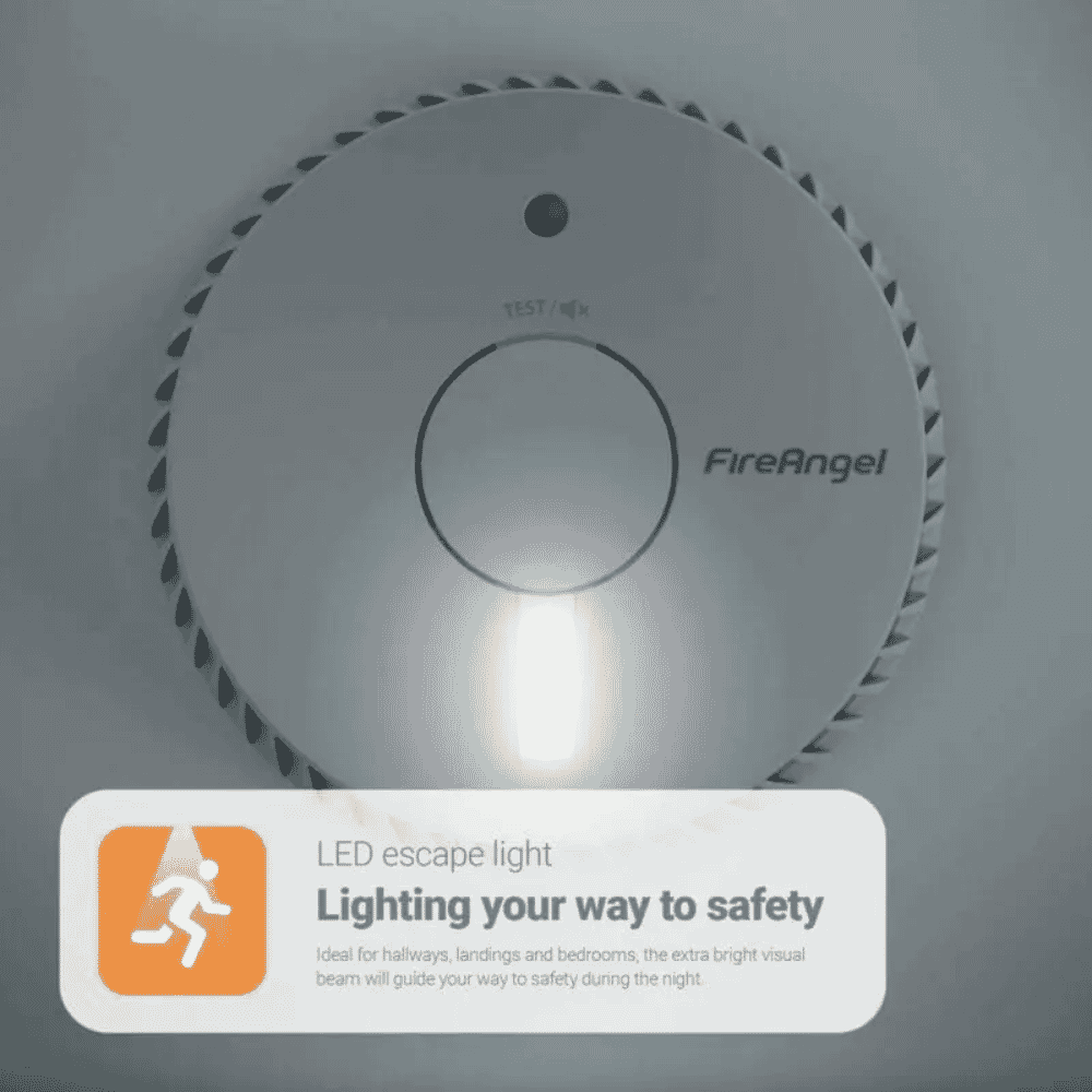 fireangel five year optical smoke alarm with escape light led