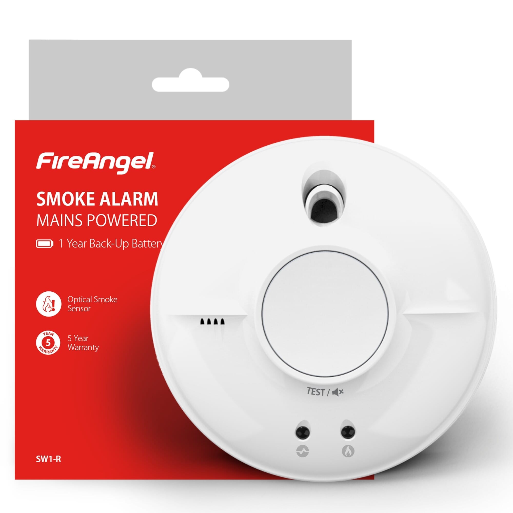 fireangel mains powered optical smoke alarm packaging