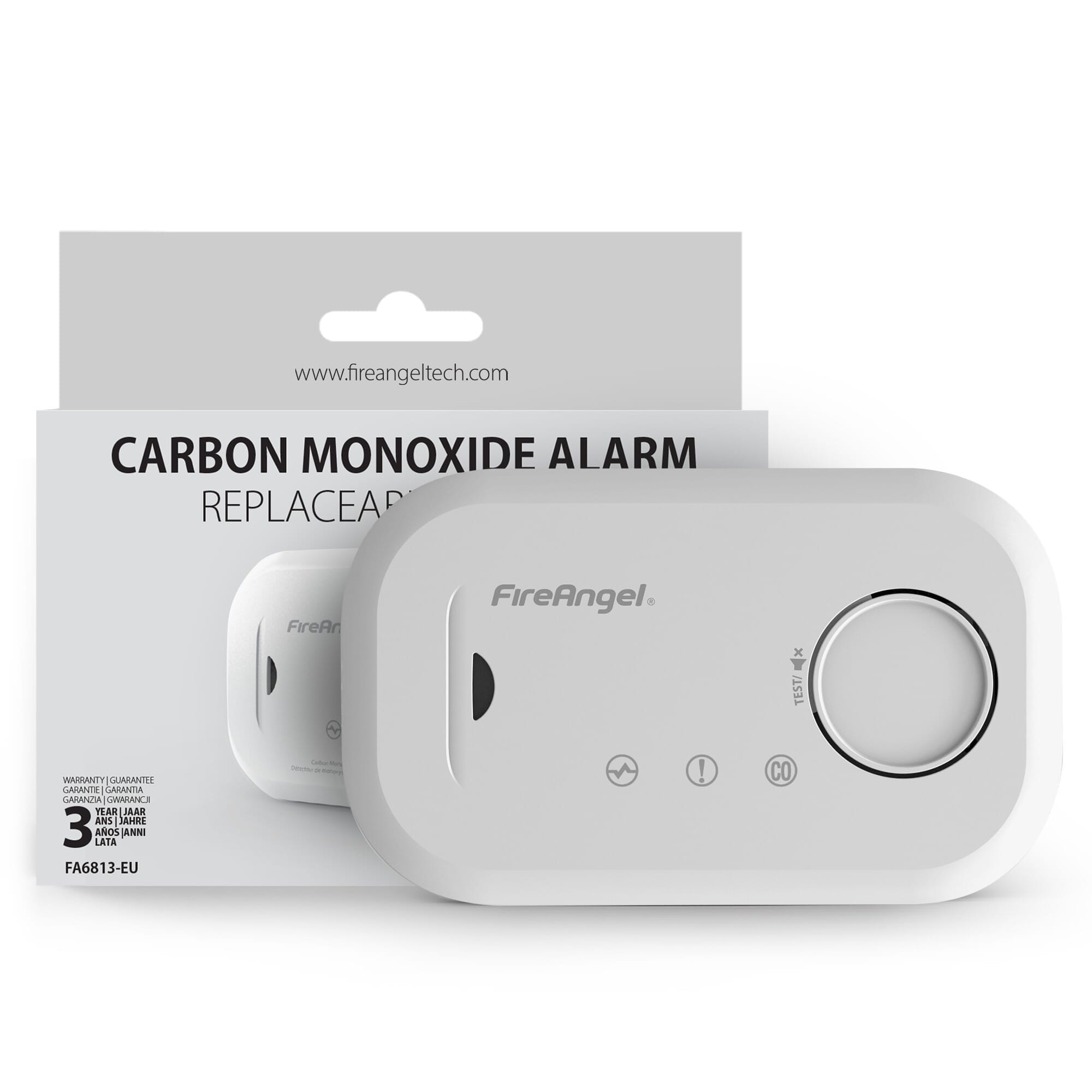 fireangel ten year carbon monoxide alarm packaging