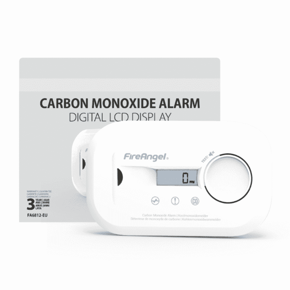 fireangel ten year digital carbon monoxide alarm packaging