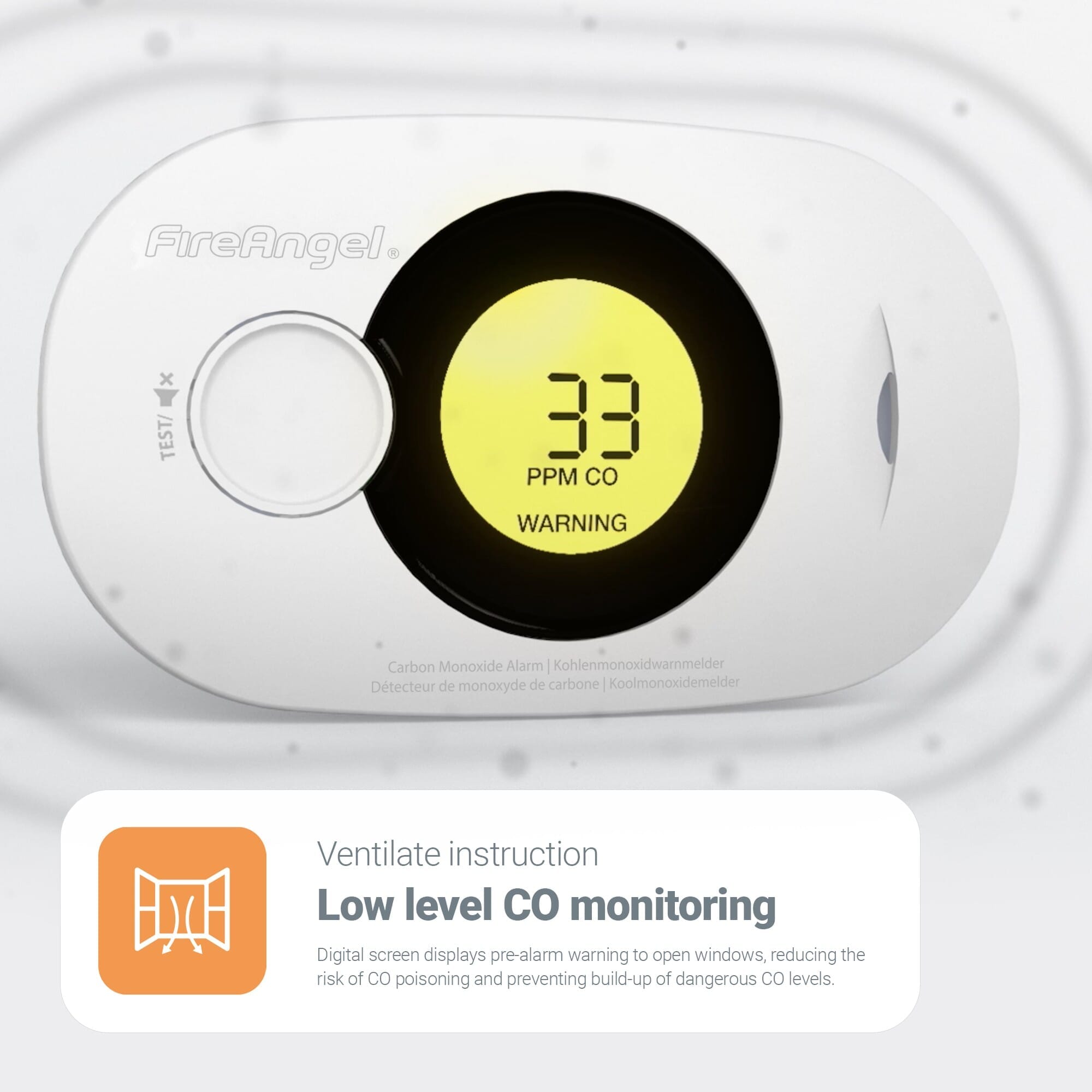 fireangel ten year digital carbon monoxide alarm with sealed for life battery low level