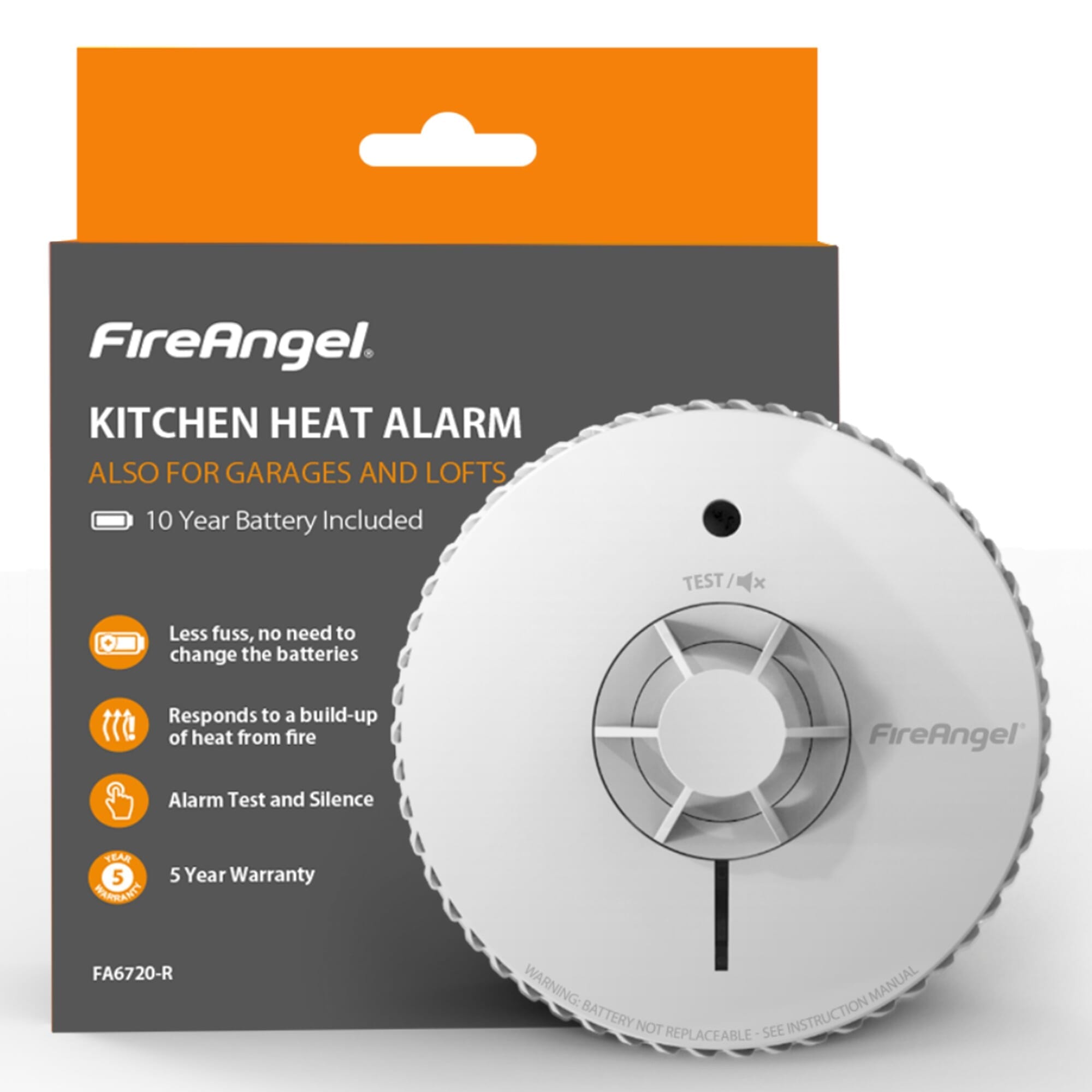 fireangel ten year heat alarm packaging