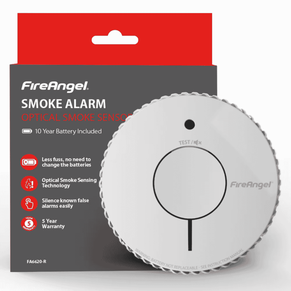 fireangel ten year optical smoke alarm packaging