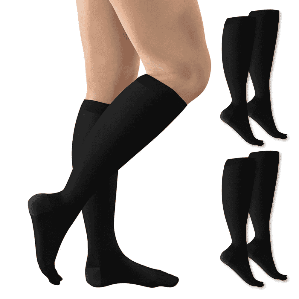 fitlegs lymphoedema socks black 3 pairs