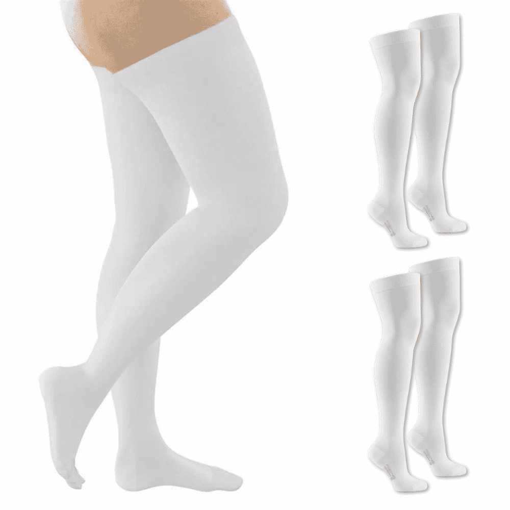 fitlegs open toe compression stockings white 3 pairs