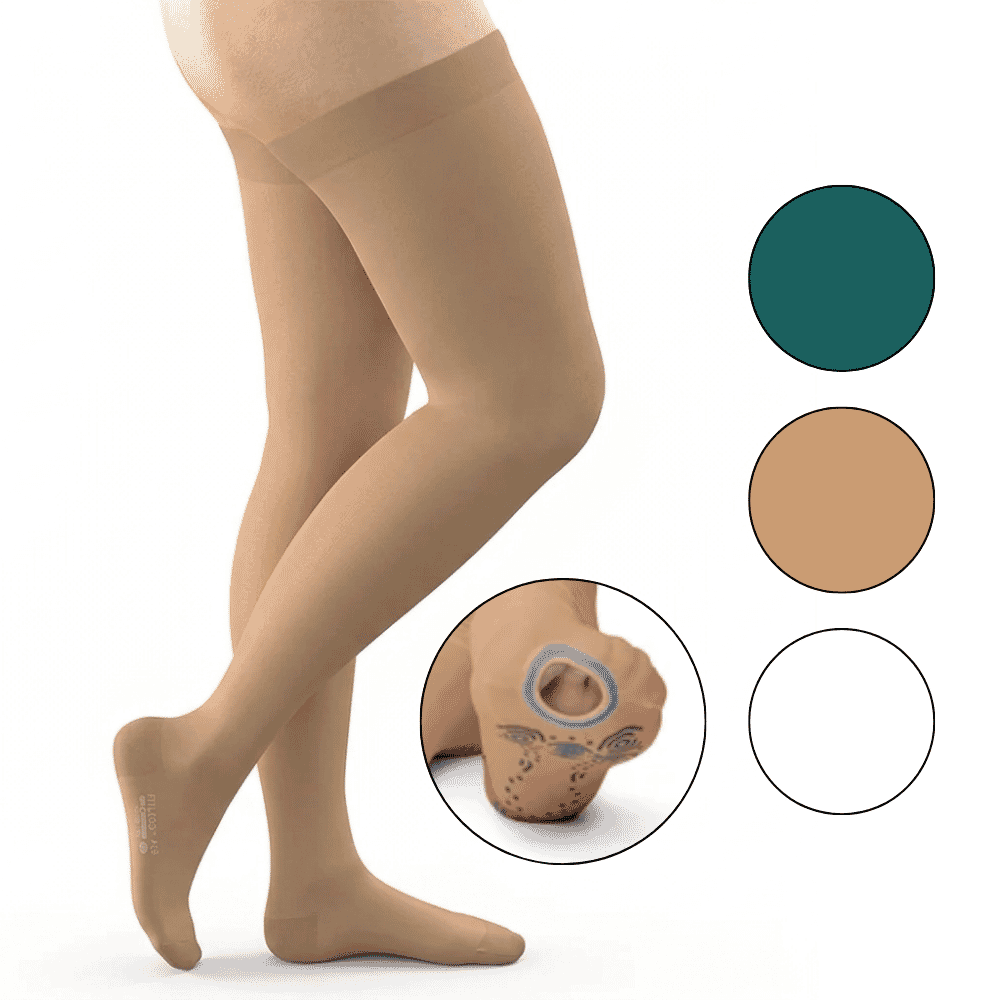 Fitlegs Open Toe Compression Stockings with Grip Soles