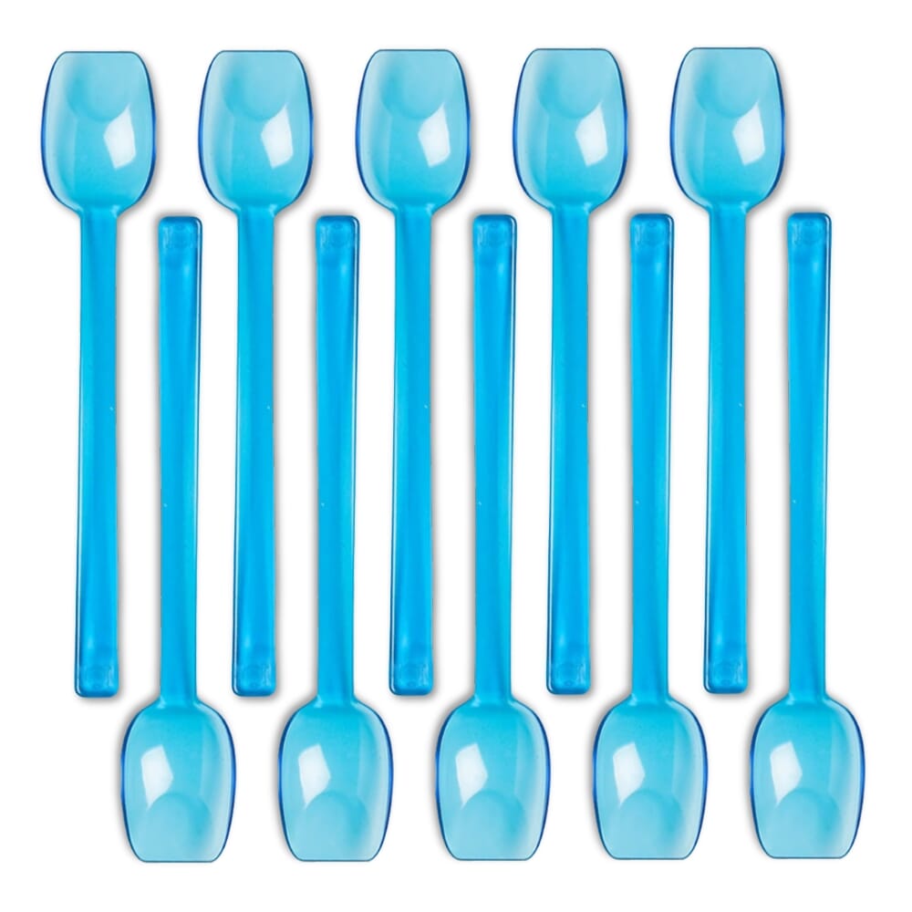 flat edge spoon blue pack of 10