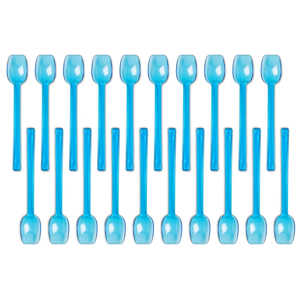 Flat Edge Spoon Blue Pack of 20