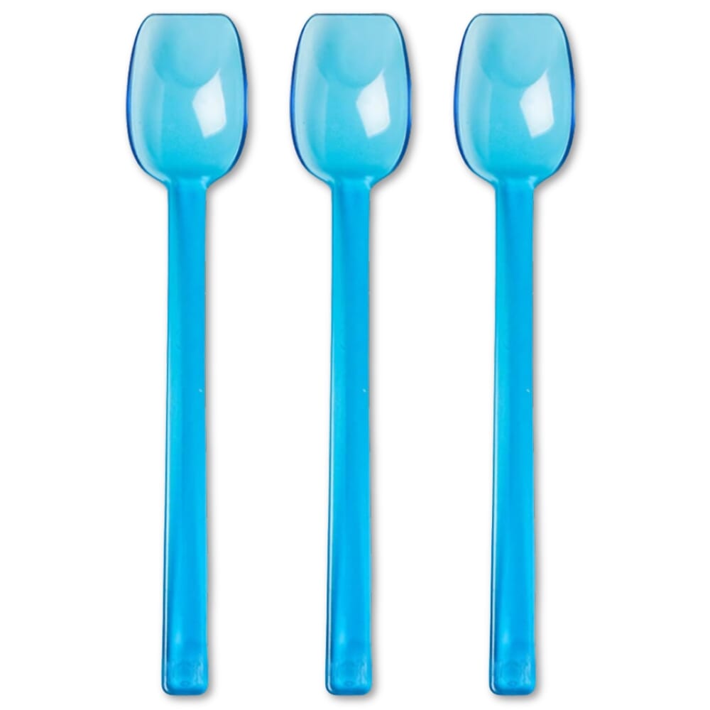 flat edge spoon blue pack of 3